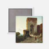 Porte de Justice, Alhambra, Granada (Öl auf Leinwa Magnet (Vorderseite/Rückseite)