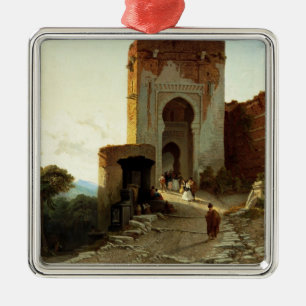 Porte de Justice, Alhambra, Granada (Öl auf Silbernes Ornament