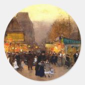 Porte Saint Martin zu Weihnachten in Paris Runder Aufkleber (Vorderseite)