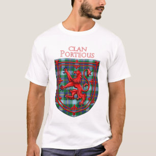 Porteous Tartan Scottish Kariert Lion Rampant T-Shirt