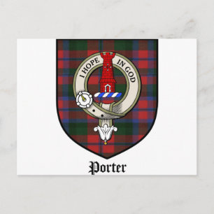 Porter Clan Wappen Abzeichen Tartan Postkarte