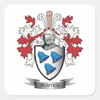 Porter-Familienwappen-Wappen Quadratischer Aufkleber