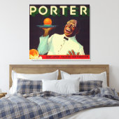 Porter Orange LabelPorterville, CA Leinwanddruck (Insitu (Schlafzimmer))