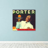 Porter Orange LabelPorterville, CA Leinwanddruck (Insitu (Holzboden))