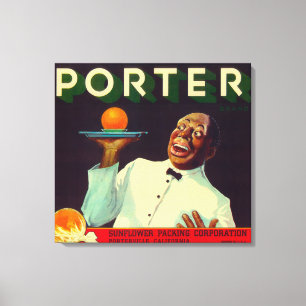 Porter Orange LabelPorterville, CA Leinwanddruck