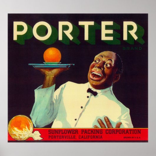 Porter Orange LabelPorterville, CA Poster (Vorne)