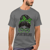 Porter Women Messy Bun St Patrick's Day Kleeblatt T-Shirt (Vorderseite)