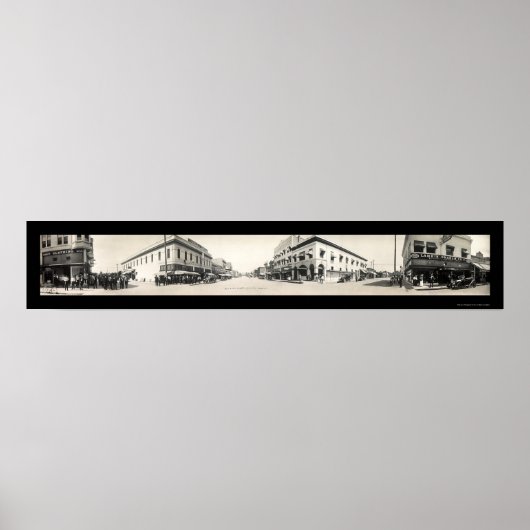 Porterville CA Streets Foto 1914 Poster (Vorne)