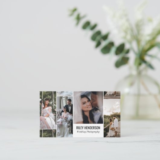 Portfolio Collage QR Code Berufliche Fotografie Visitenkarte (Stehend Vorderseite)