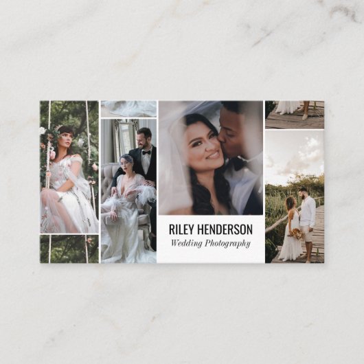 Portfolio Collage QR Code Berufliche Fotografie Visitenkarte (Vorderseite)