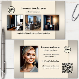 Portfolio-Logo-QR-Code Innenarchitekt Visitenkarte