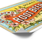Portfolioblatt mit Vintagem Root-Bierdesign Poster (Ecke)