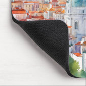 Portgual Watercolor Panorama Stadt Lissabon Mousepad (Ecke)