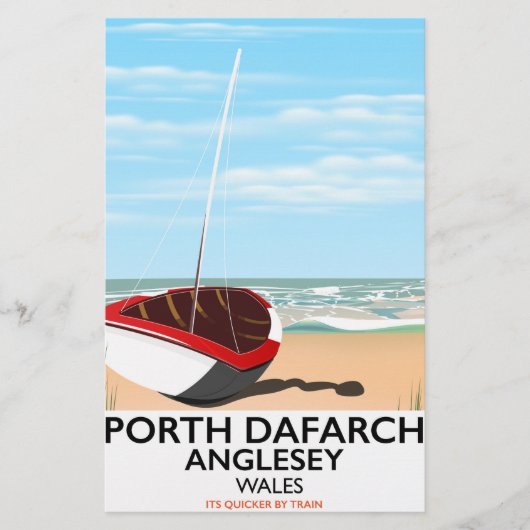 Porth Dafarch, Anglesey Vintage Reiseplakat Briefpapier (Vorderseite)