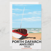 Porth Dafarch, Anglesey Vintage Reiseplakat Briefpapier (Vorne/Hinten)