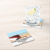 Porth Dafarch, Anglesey Vintage Reiseplakat Rechteckiger Pappuntersetzer (Vor Ort)