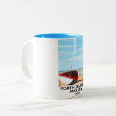 Porth Dafarch, Anglesey Vintage Reiseplakat Zweifarbige Tasse (Vorderseite Links)