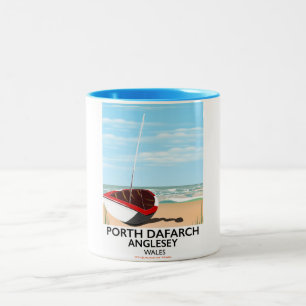 Porth Dafarch, Anglesey Vintage Reiseplakat Zweifarbige Tasse