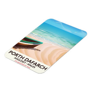 Porth Dafarch, Anglesey Waliser Strandplakat Magnet