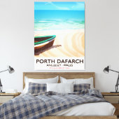 Porth Dafarch, Anglesey Welsh Beach Poster Leinwanddruck (Insitu (Schlafzimmer))
