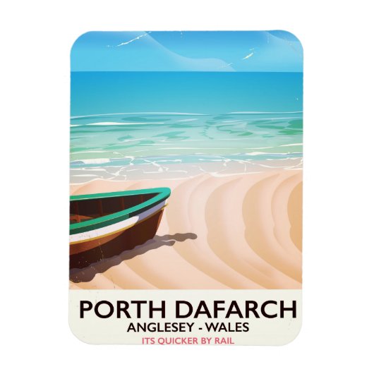 Porth Dafarch, Anglesey Welsh Beach Poster Magnet (Vertikal)