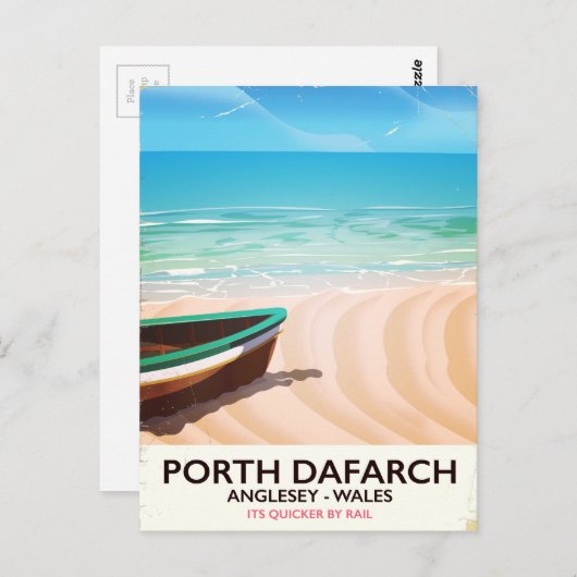 Porth Dafarch, Anglesey Welsh Beach Poster Postkarte (Vorne/Hinten)