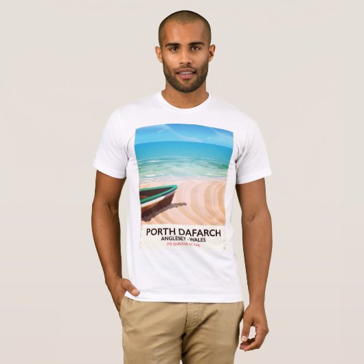Porth Dafarch, Anglesey Welsh Beach Poster T-Shirt (Vorne ganz)