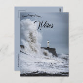 Porthcawl Leuchtturm Bridgend Landkreis Borough Wa Postkarte (Vorne/Hinten)