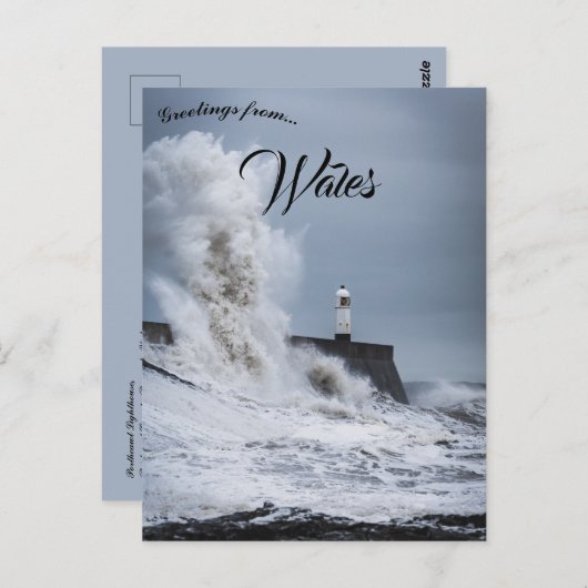 Porthcawl Leuchtturm Bridgend Landkreis Borough Wa Postkarte (Vorne/Hinten)