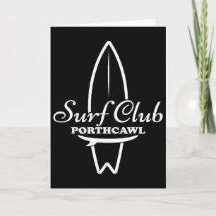 Porthcawl, Surf Club Retro-Surfbrett-Grafik  Karte