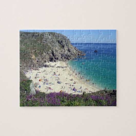 Porthchapel Beach Surfing Porthcurno Cornwall U. K Puzzle (Horizontal)