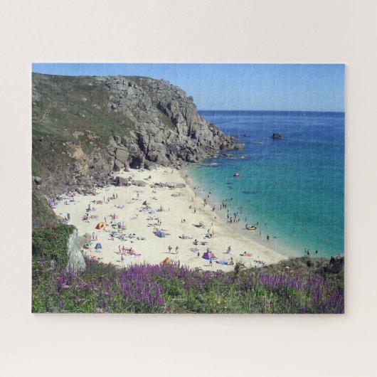 Porthchapel Beach Surfing Porthcurno Cornwall U. K Puzzle (Horizontal)