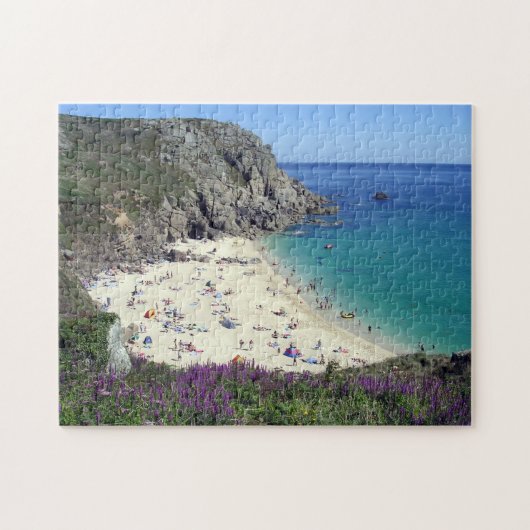 Porthchapel Beach Surfing Porthcurno Cornwall U. K Puzzle (Horizontal)