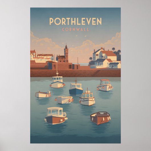 Porthleven Cornwall Reiseplakat Poster (Vorne)
