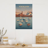 Porthleven Cornwall Reiseplakat Poster (Küche)