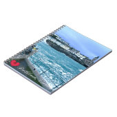 Porthleven Uhrturm + Gewartet für Fischskulpturen Notizblock (Linke Seite)