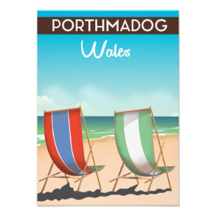 Porthmadog, Wales, walisisch, Reiseposter-Druck. Fotodruck
