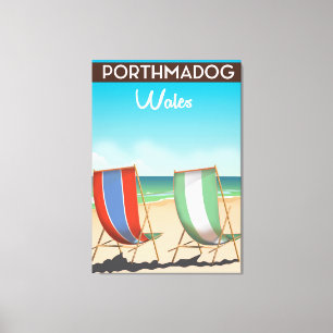 Porthmadog, Wales, welsh, Reiseplakatdruck. Leinwanddruck