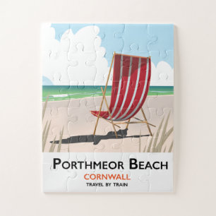Porthmeor Beach Strand Reiseplakat Puzzle