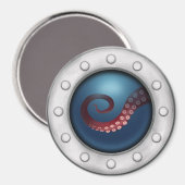 Porthole-Fenster in den Tiefen-See-Steampunk Magnet (Vorderseite/Rückseite)
