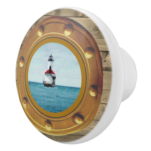 Porthole Lighthouse Ceramic Pull Keramikknauf (Rechts)