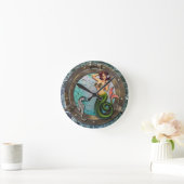 PORTHOLE MERMAID, original Art mermaids Runde Wanduhr (Zuhause)