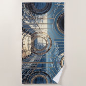 Porthole Nautical Ocean Liner Luxury Art Deco Strandtuch (Vorderseite)