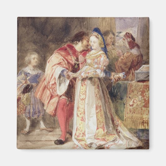 Portia und Bassanio, c.1826 (w/c, braun, rosa, Magnet (Vorne)