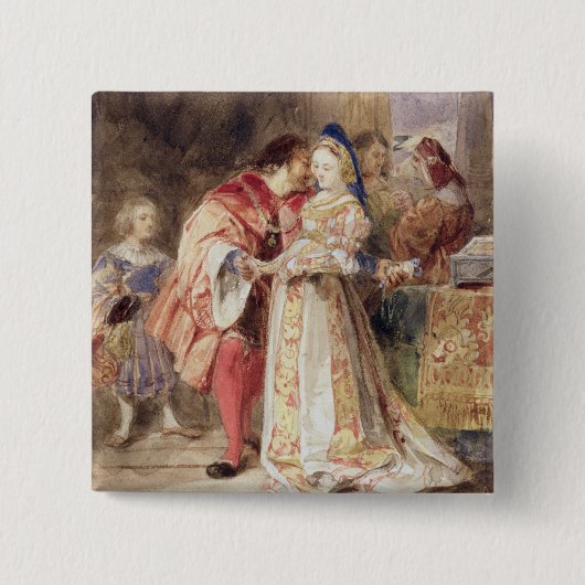 Portia und Bassanio, c.1826 (w/c, braune Tinte, Button (Vorderseite)