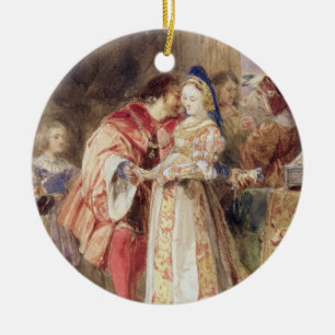Portia und Bassanio, c.1826 (w/c, braune Tinte, Keramikornament
