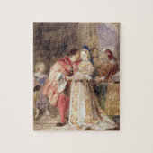 Portia und Bassanio, c.1826 (w/c, braune Tinte, Puzzle (Vertikal)