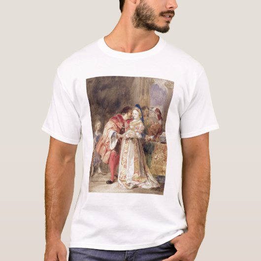 Portia und Bassanio, c.1826 (w/c, braune Tinte, T-Shirt (Vorderseite)