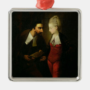 Portia und Shylock "vom Kaufmann von Venedig" A Silbernes Ornament