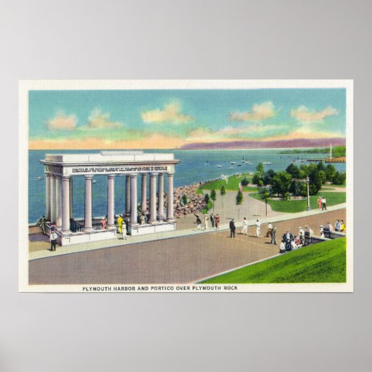 Portico über Plymouth Rock View von Plymouth Poster (Vorne)